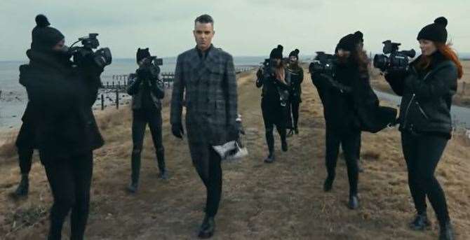 Robbie Williams filming in Leysdown on 2016