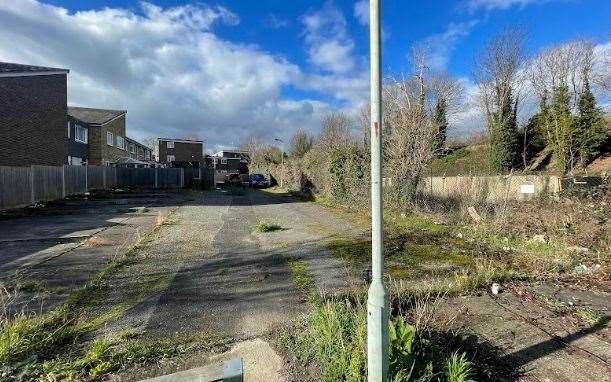 The rear of Laburnum Place where the flats will be built on the right