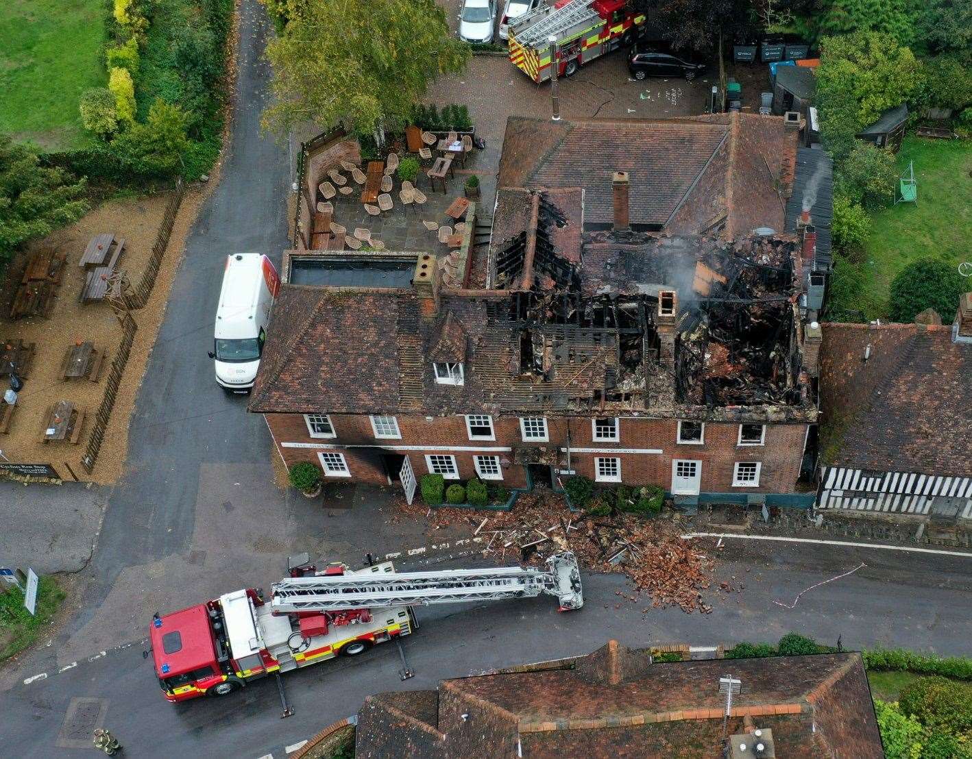 Drone pictures captured the extent of the fire. Picture: UKNIP