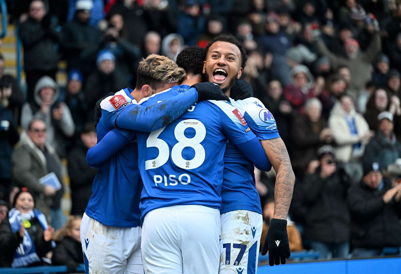 Gillingham celebrate going 2-0 ahead at Priestfield Picture : Keith Gillard