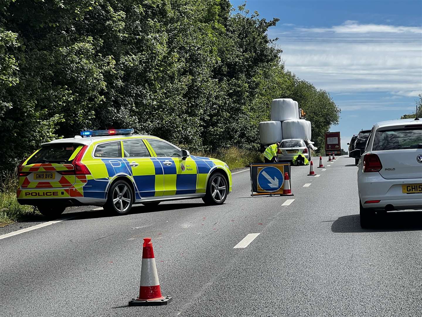 Police sealed off the accident scene Picture: Steve R Salter