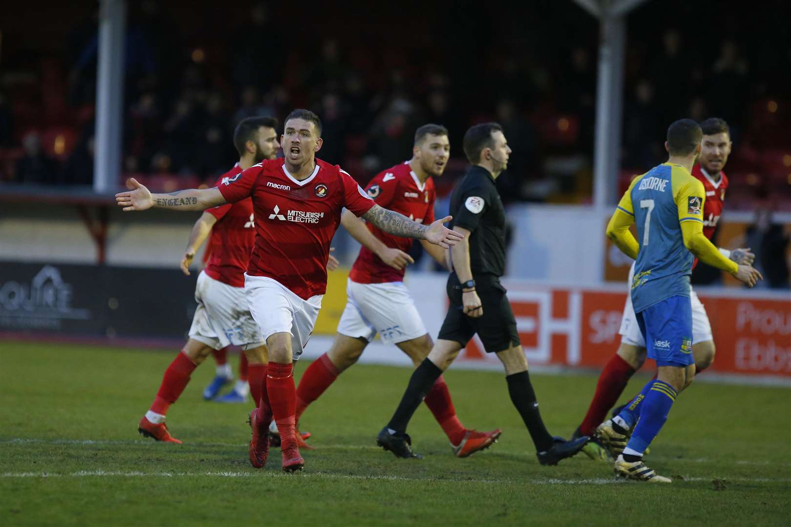 Cody McDonald appeals for a penalty Picture: Andy Jones