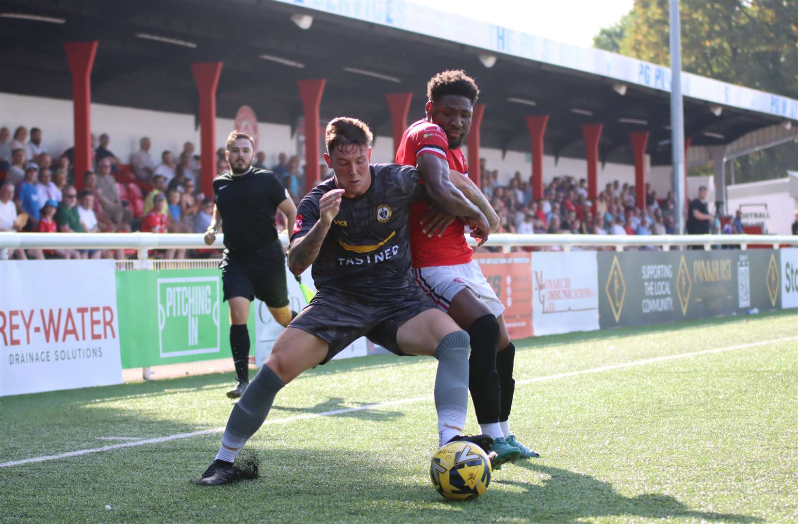 Chatham Town (red) were outmuscled by Cray Wanderers last weekend Picture: Max English @max_ePhotos