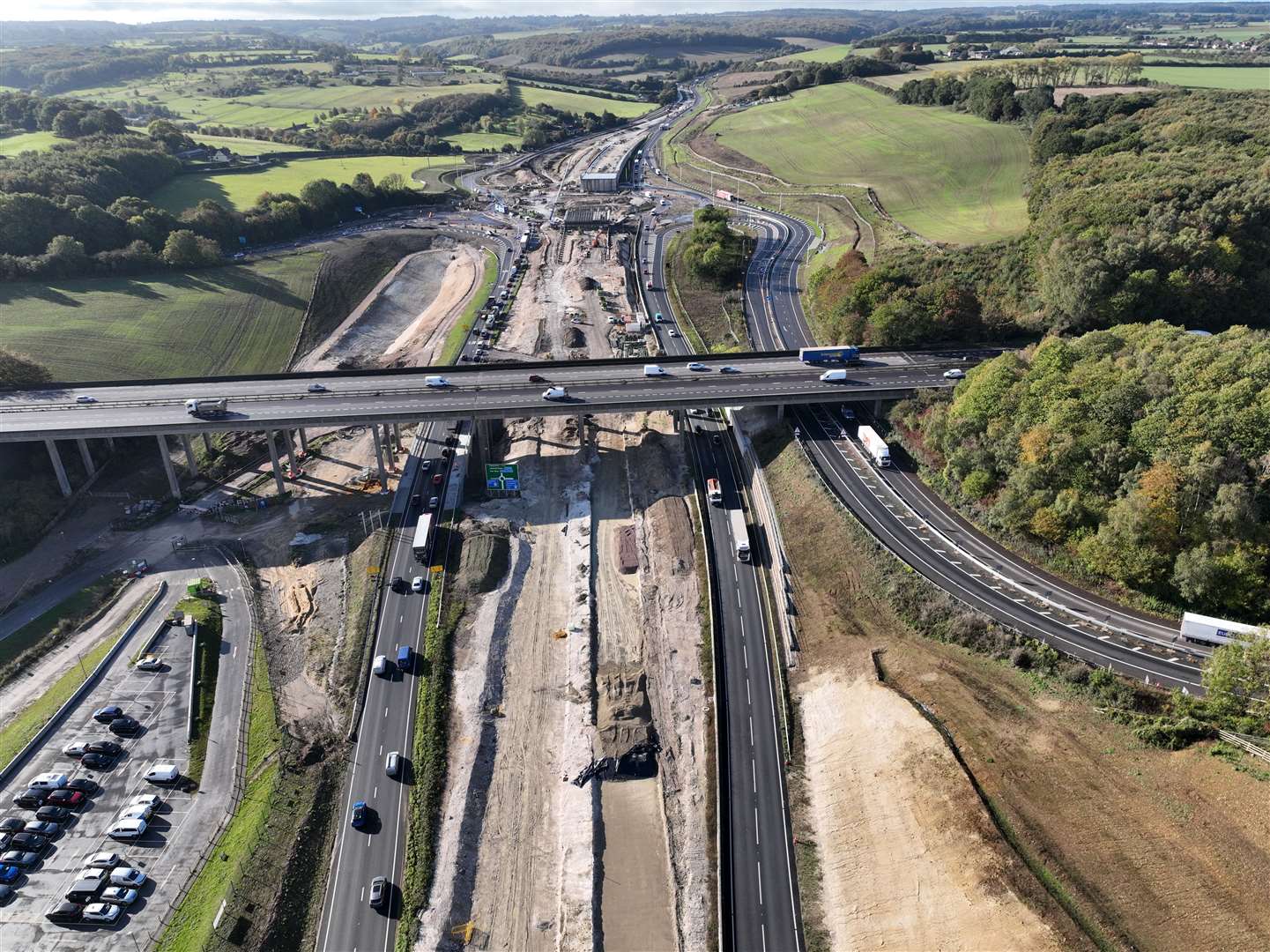 Progress on the Stockbury flyover on October 31, 2023. Picture: Phil Drew