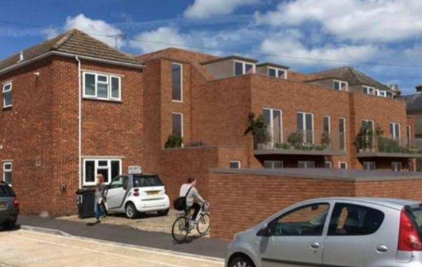 The approved scheme for the block of flats in Whitstable