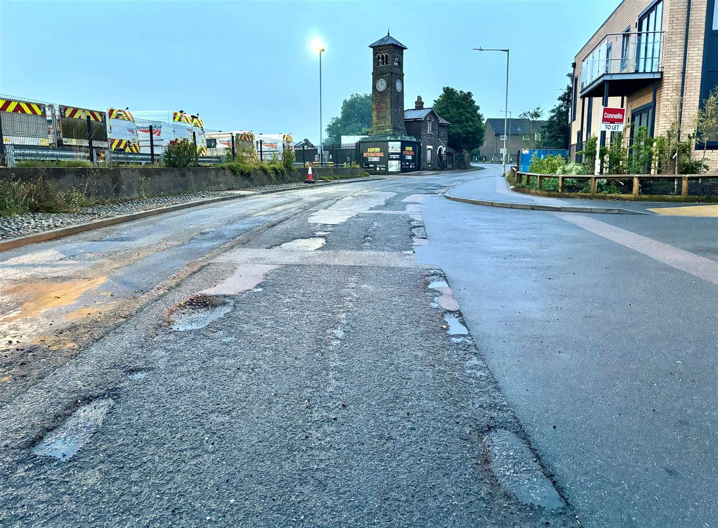 Neighbours say they are disappointed potholes were not filled in during the seven-week closure in Newtown Road, Ashford