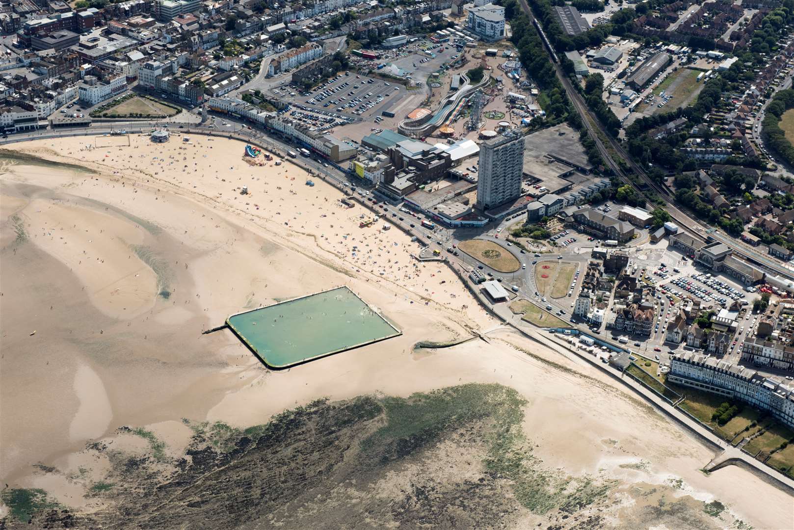 The man-made pool fills naturally as the tide comes in. The pool pictured in 2016. Picture: Historic England Archive