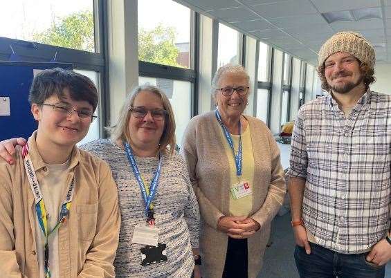 Sittingbourne and Sheppey Help for Ukraine voulnteers Noah Henneker, 18, Michelle Henneker, 52, Rosie Wheatley, 75, and Matthew Fowler, 39