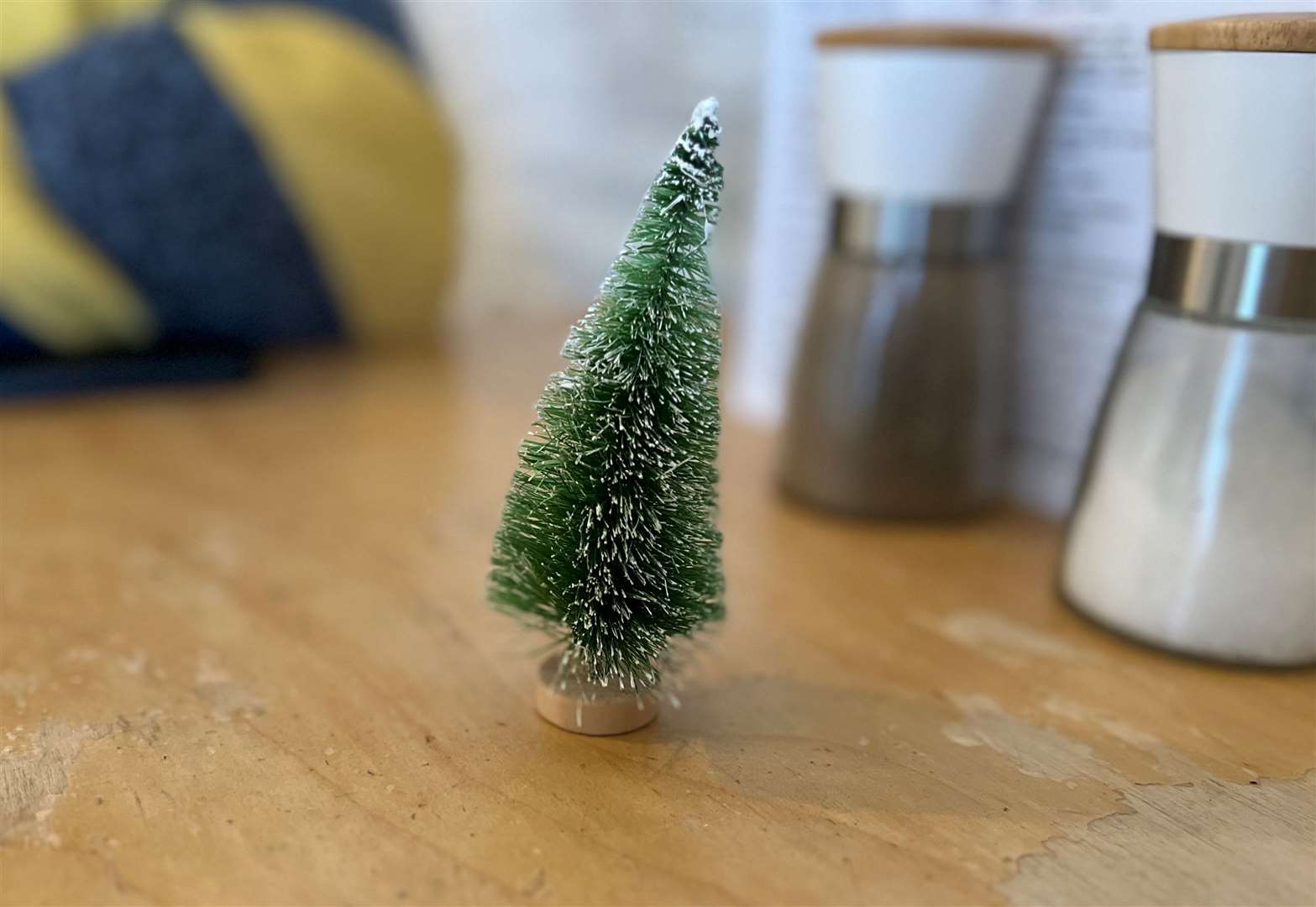 The little Christmas trees on each table