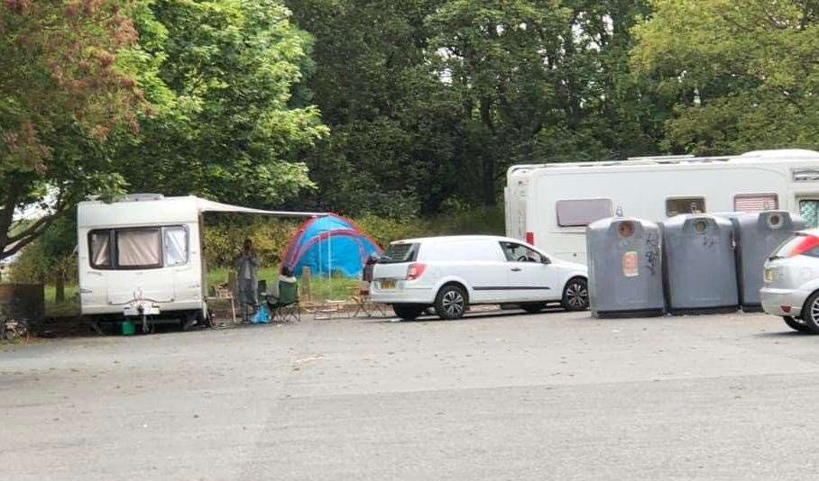 Travellers have set up camp in Northdown Park in Margate. Picture: Chris Smee