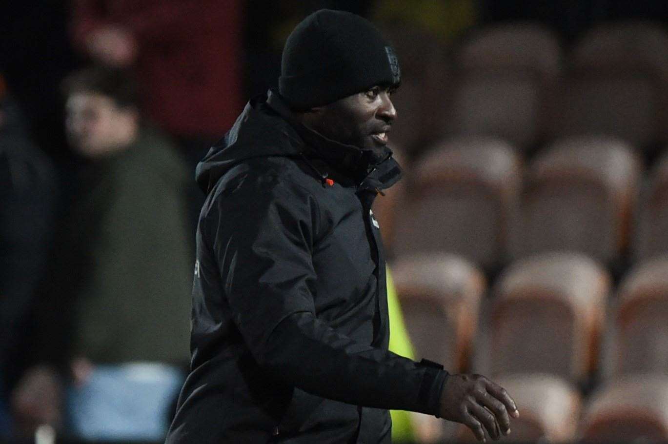 Maidstone United manager George Elokobi. Picture: Steve Terrell