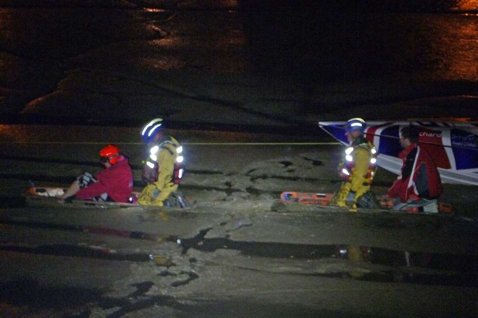 The men were brought to shore by the coastguard. Picture: Herne Bay Coastguard.