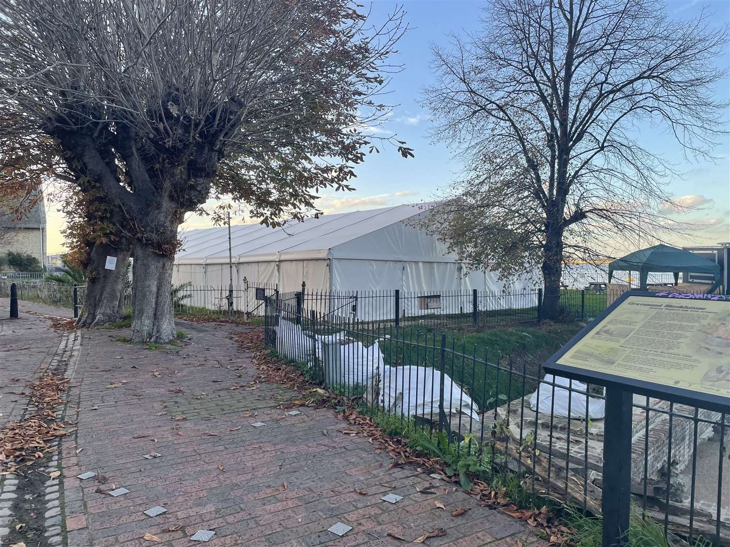 The marquee was put up as part of the government's scheme to help the hospitality industry during the pandemic