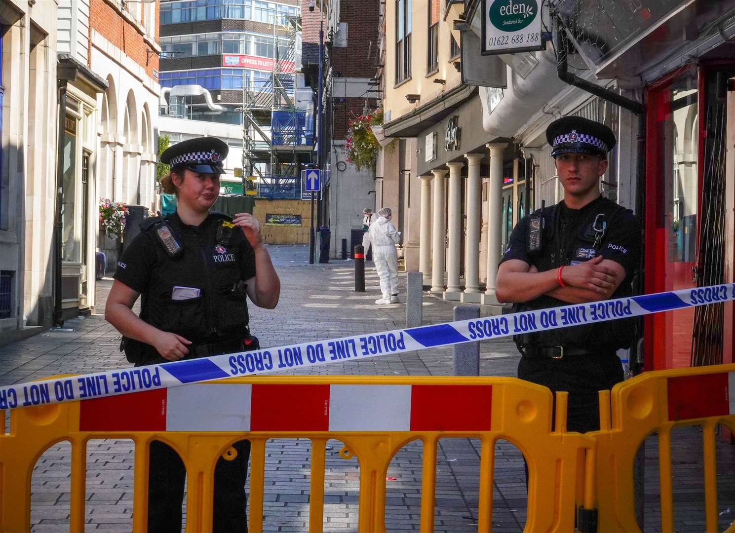 Police outside Gallery in Bank Street in Maidstone. Picture: Jim Bennett