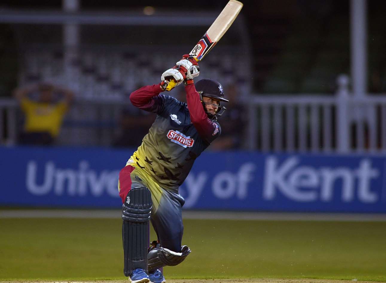 Kent batsman Alex Blake hammered an unbeaten 59 against Gloucestershire