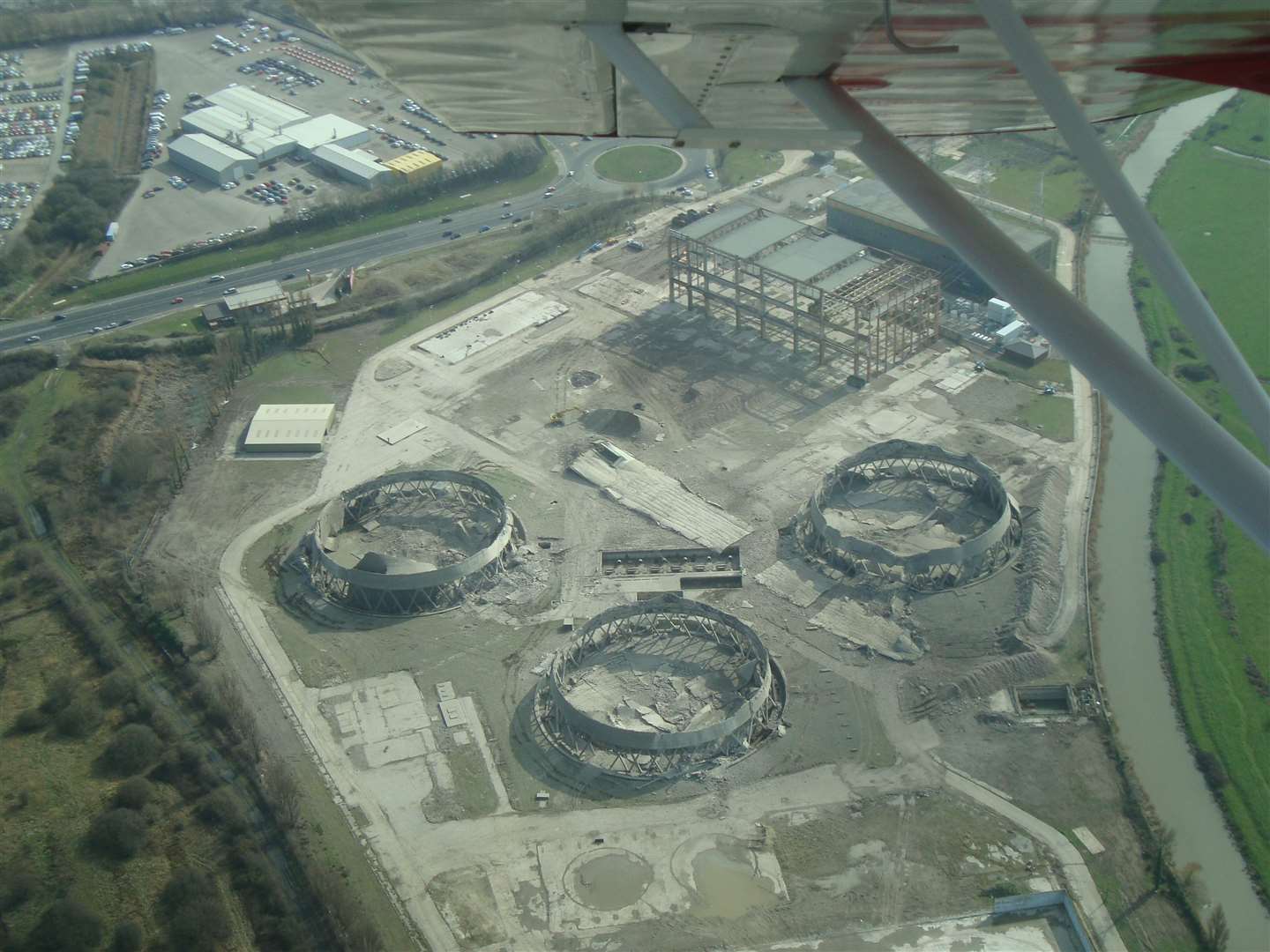 Bird's eye view of the site at 12pm on the demolition day, three hours after the blast. Picture: Phillipa Zoe Ledner