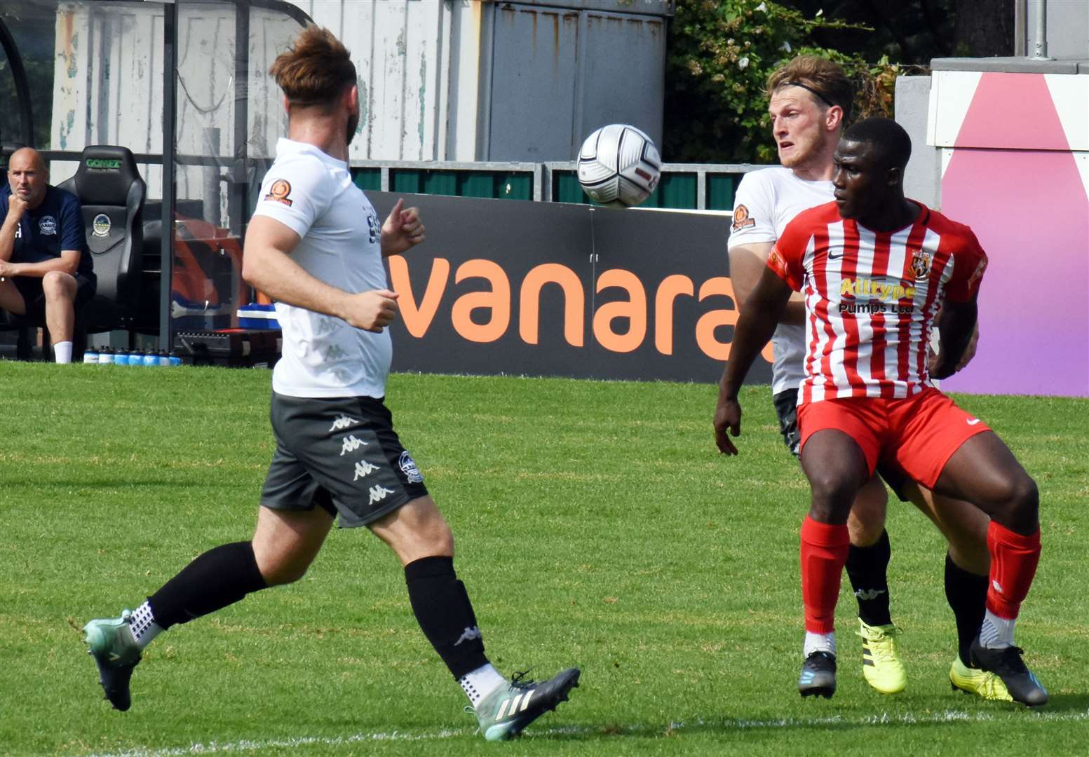 Folkestone put the Dover defence under pressure. Picture: Randolph File (49684319)