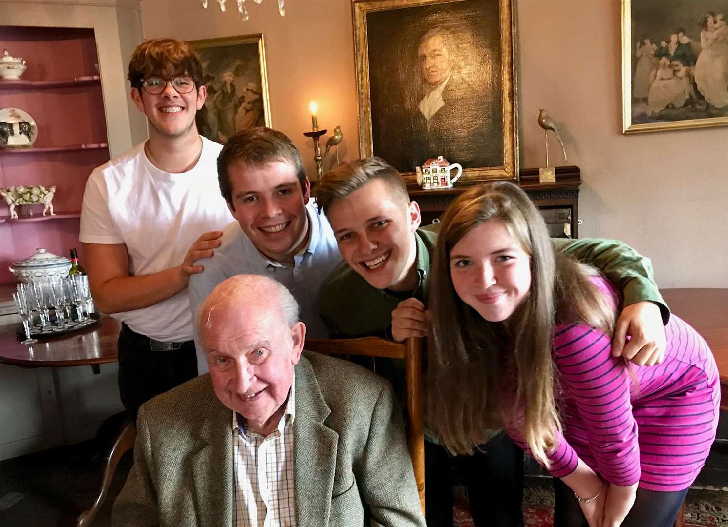 Kenneth with grandchildren Luke, Marcus, Kieran and Isabelle. Picture: Graham Jones