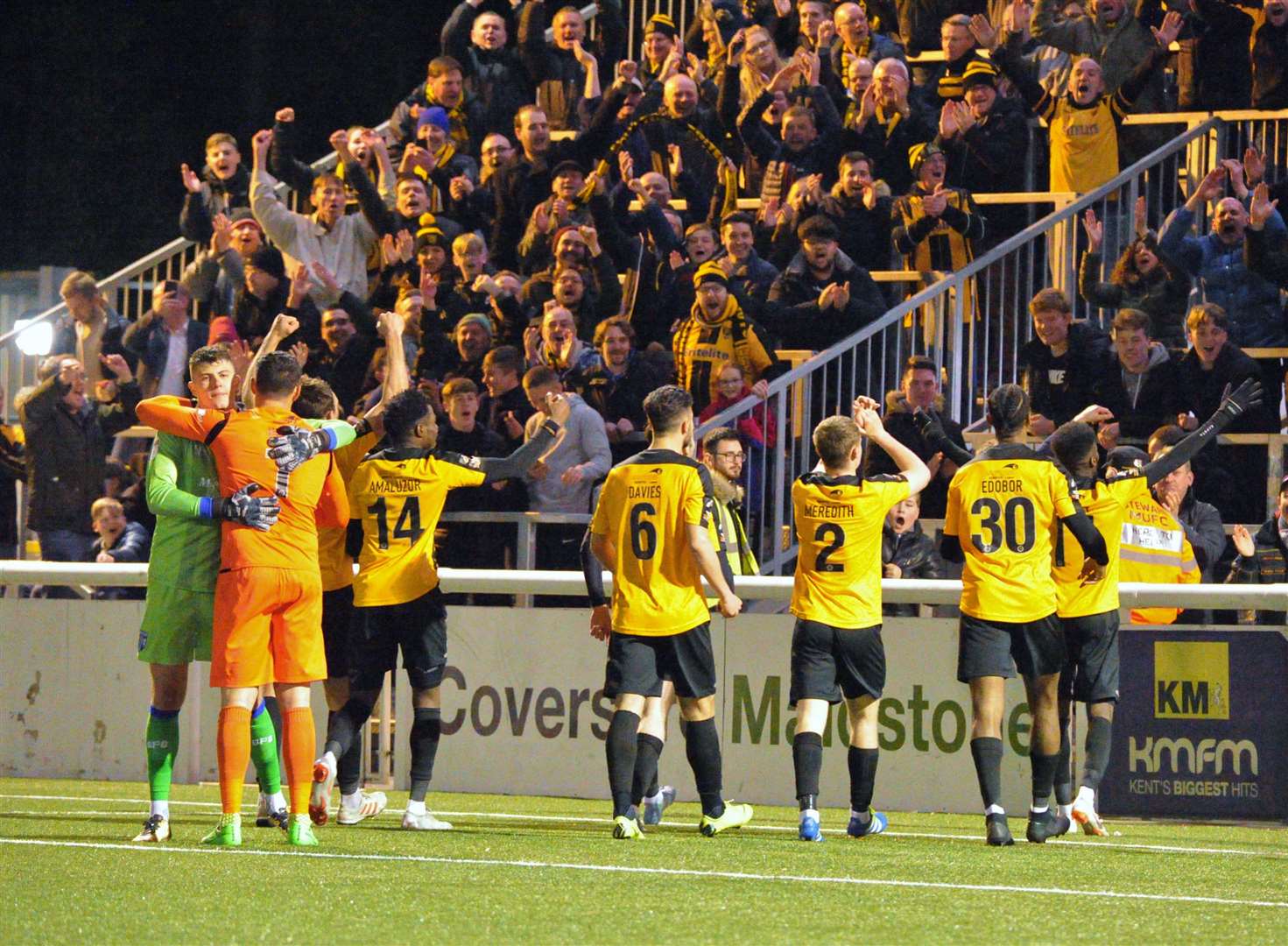 Maidstone beat Gillingham on penalties in the 2019 Kent Senior Cup semi-finals. Picture: Steve Terrell