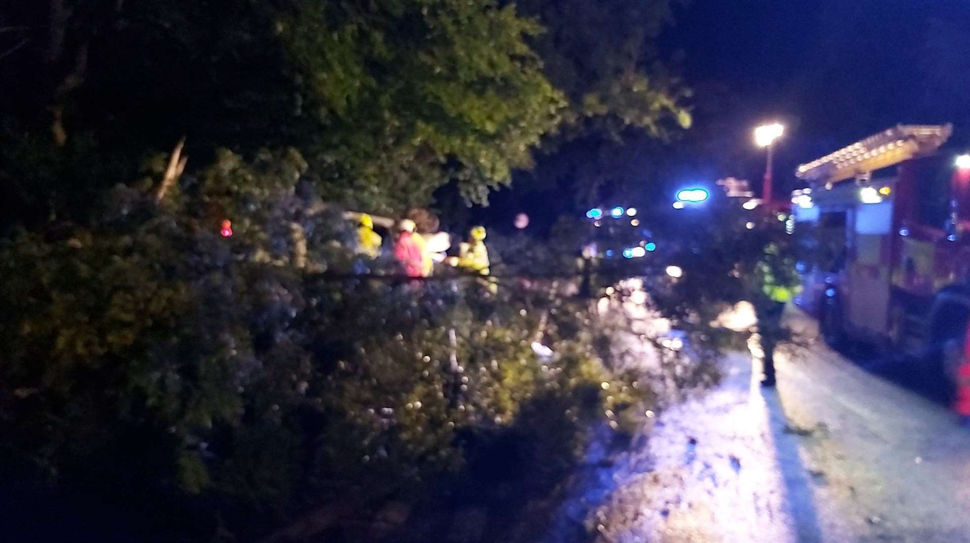 The scene of the accident in West Kingsdown in which a van overturned. Picture: @kentpolice7oaks / Twitter (41486445)