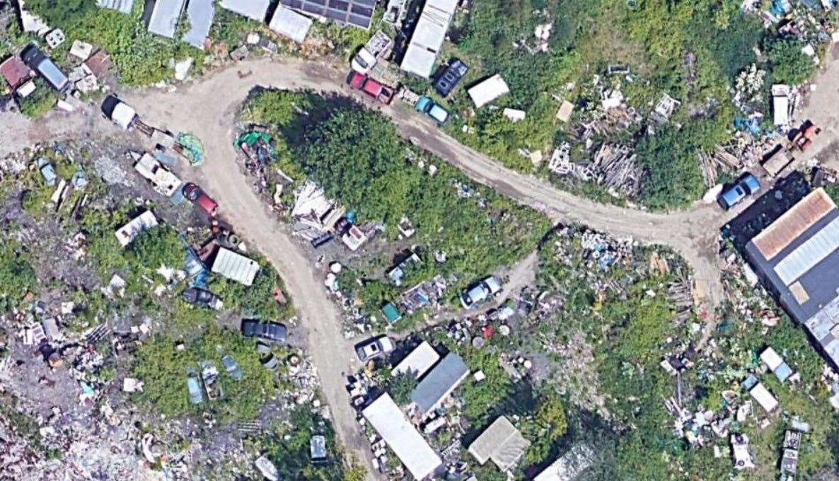 Boxley Wood between Bell Lane and the M2 at Maidstone where farmer Langley Beck is alleged to be processing waste in an Area of Outstanding Natural Beauty. Picture: Google Earth