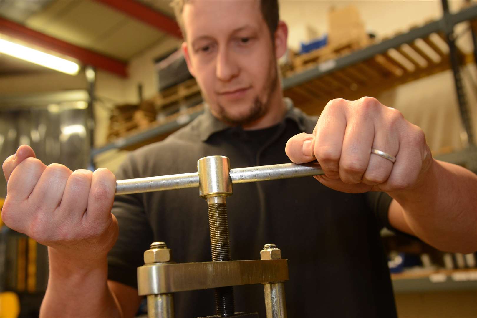 Production manager James Sackett working on a spring pack. Picture: Gary Browne