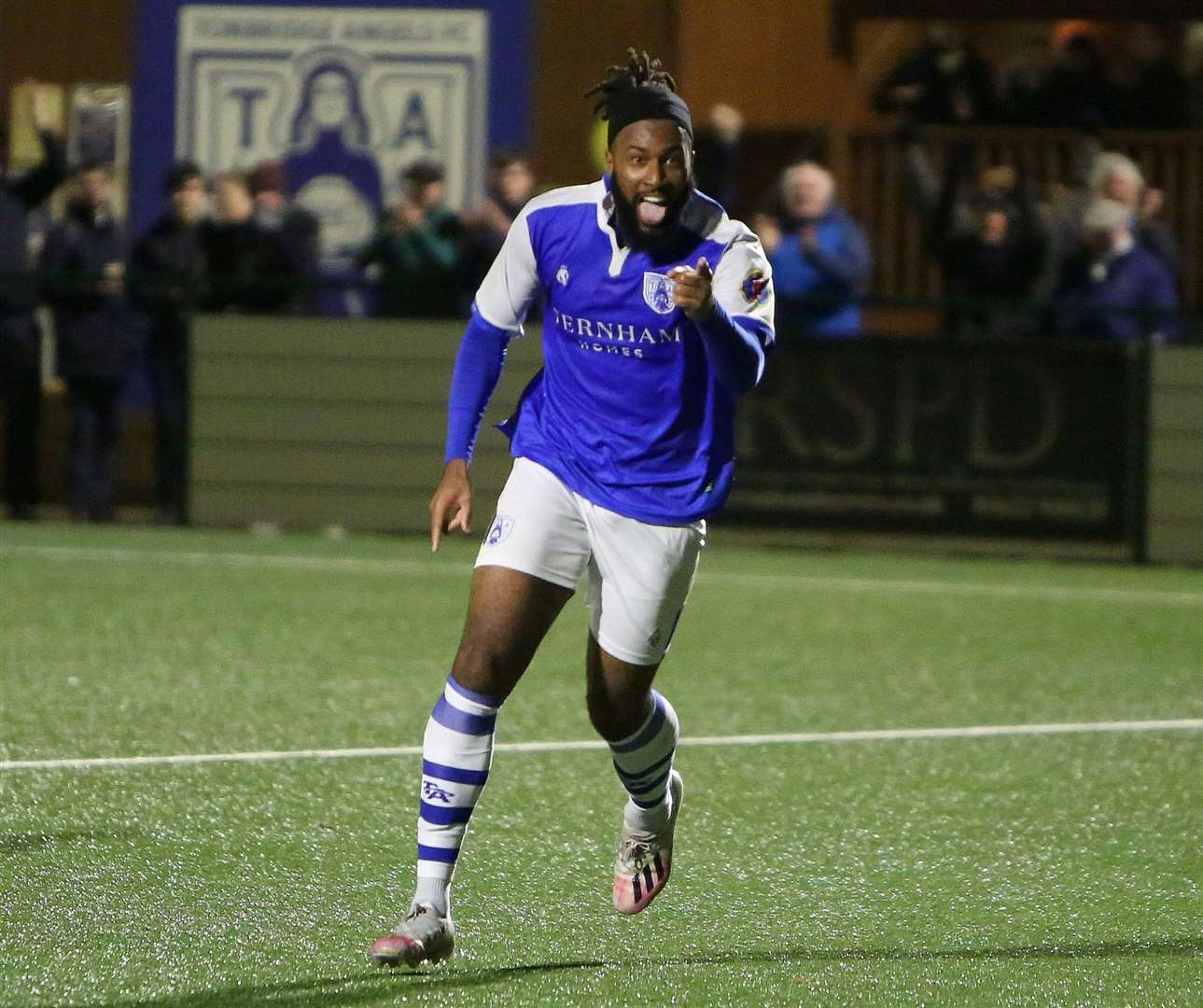 Tonbridge Angels striker Jordan Greenidge. Picture: David Couldridge