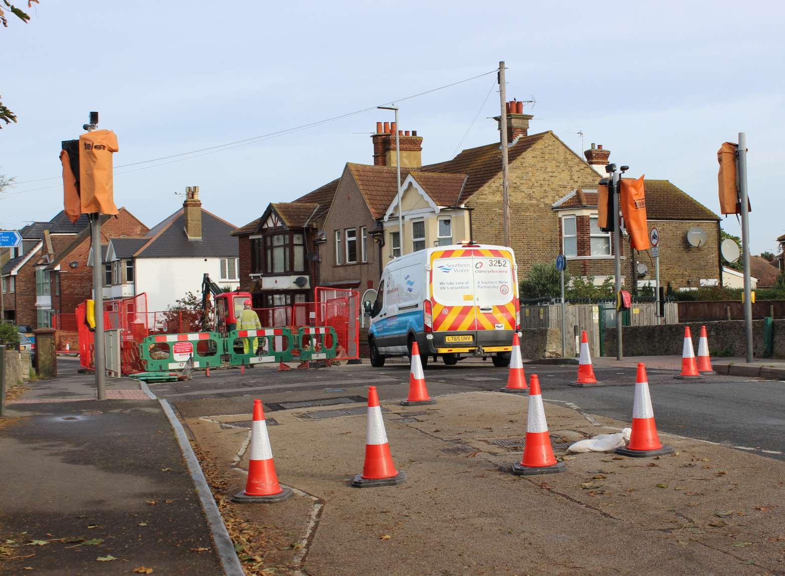 The entrance into Sheerness is coned off.