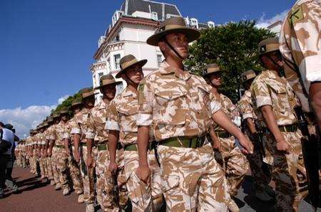 Gurkha march in Folkestone