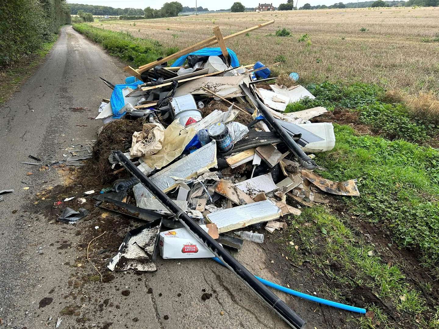 The dumped rubbish along Parsonage Lane, Bobbing. Picture: Mick Connor