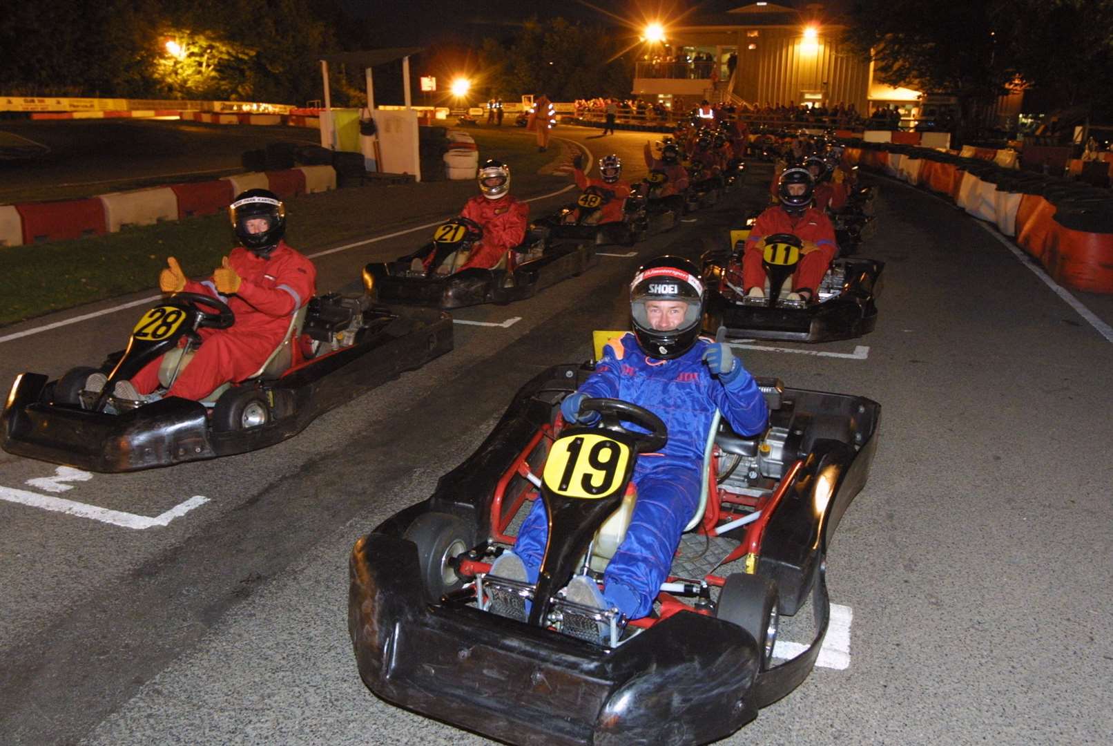 Floodlights allowed racing to continue after dark, as this 2003 charity event shows. Picture: John Westhrop