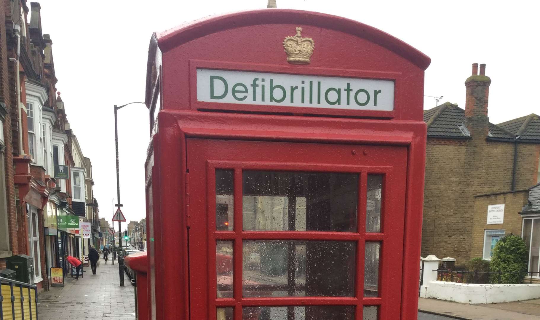 The defibrillator station is in a former telephone box in Herne Bay High Street (9858822)