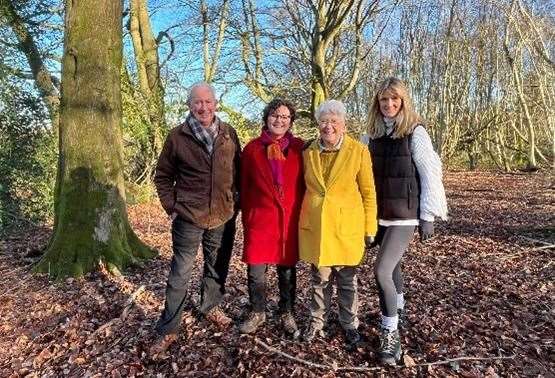 Cllr Tony Clayton with Cllr Claire Shea Mayor of Sevenoaks, Cllr Dr Marilyn Canet chair of open Spaces and leisure committee and Cllr Chloe Gustard for Kippington Ward. Picture: STC