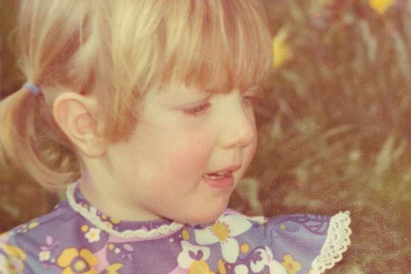 Daughter Clare Cook, three, the age she was when she buried her mum’s ring in the garden