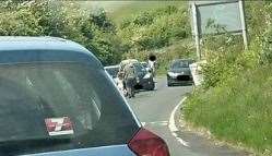 Vehicles, parked on a bend could force cars into driving on the wrong side of the road and into oncoming traffic. Police-Dover twitter