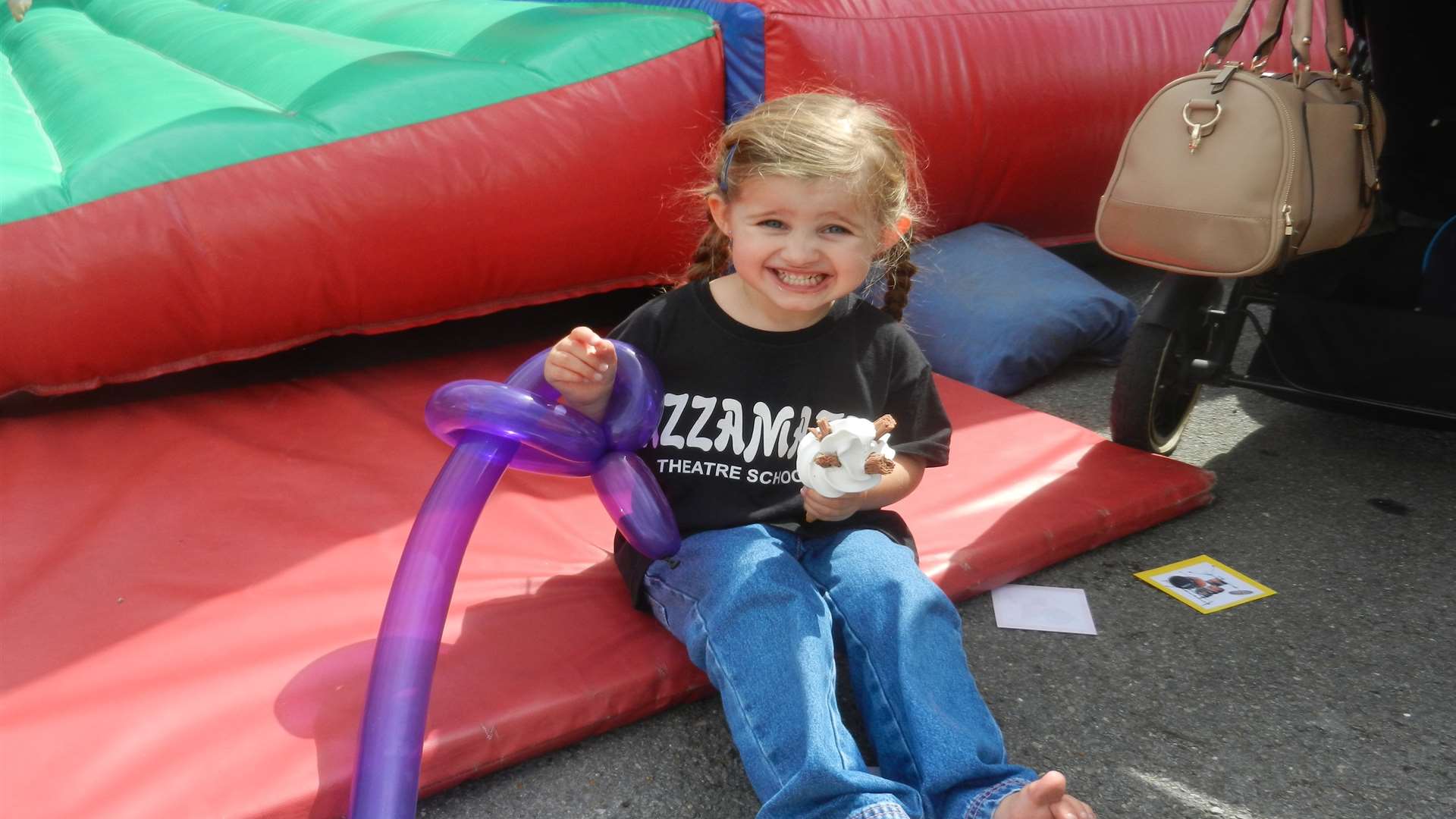 The bouncy castle was a big hit with Razzamataz students