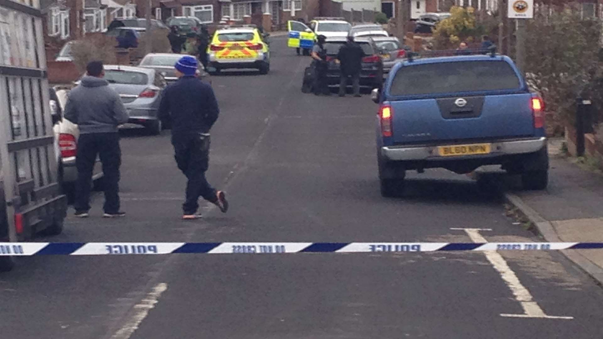 Armed police were called to the street.