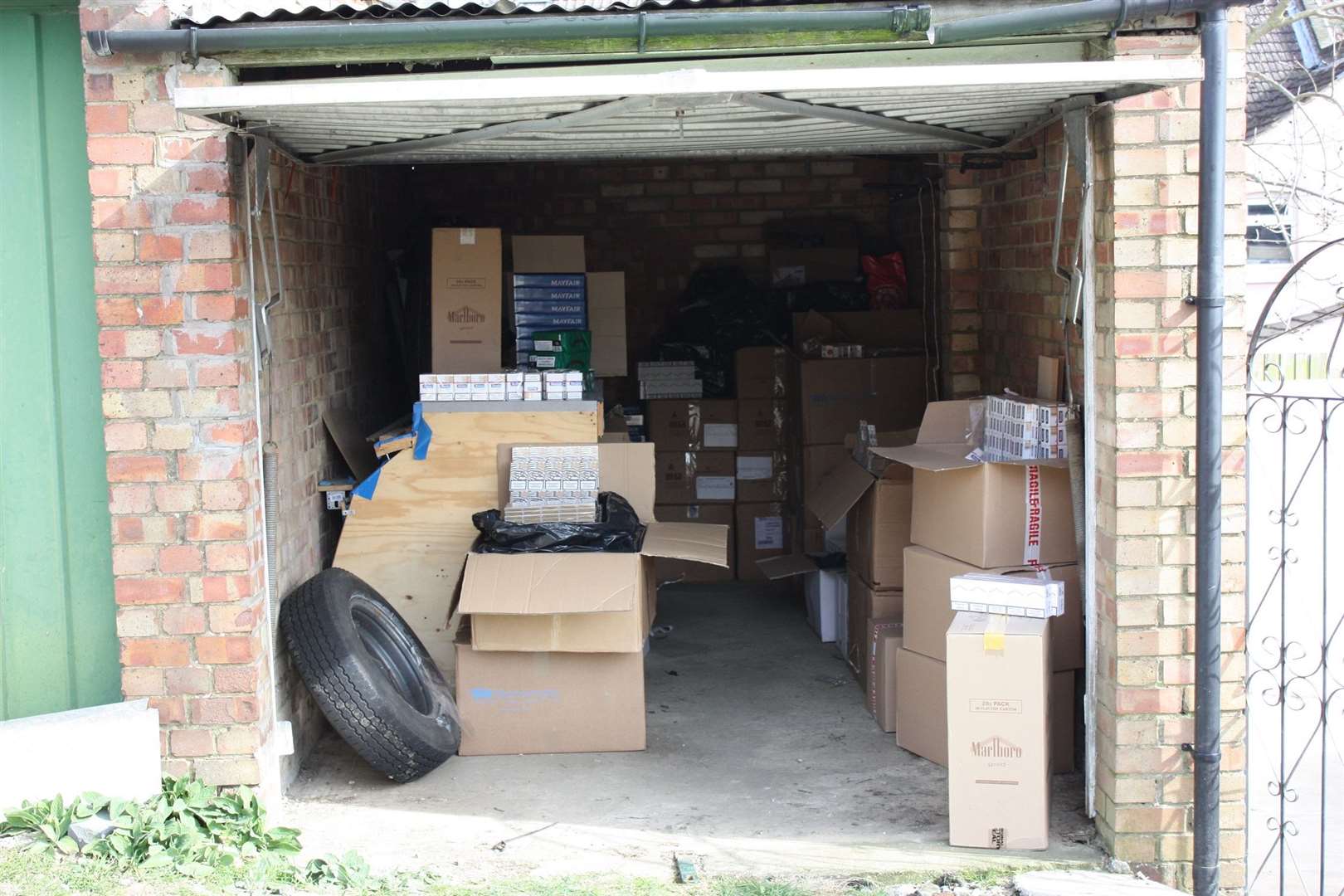 A garage filled with cigarettes and tobacco in Rochester