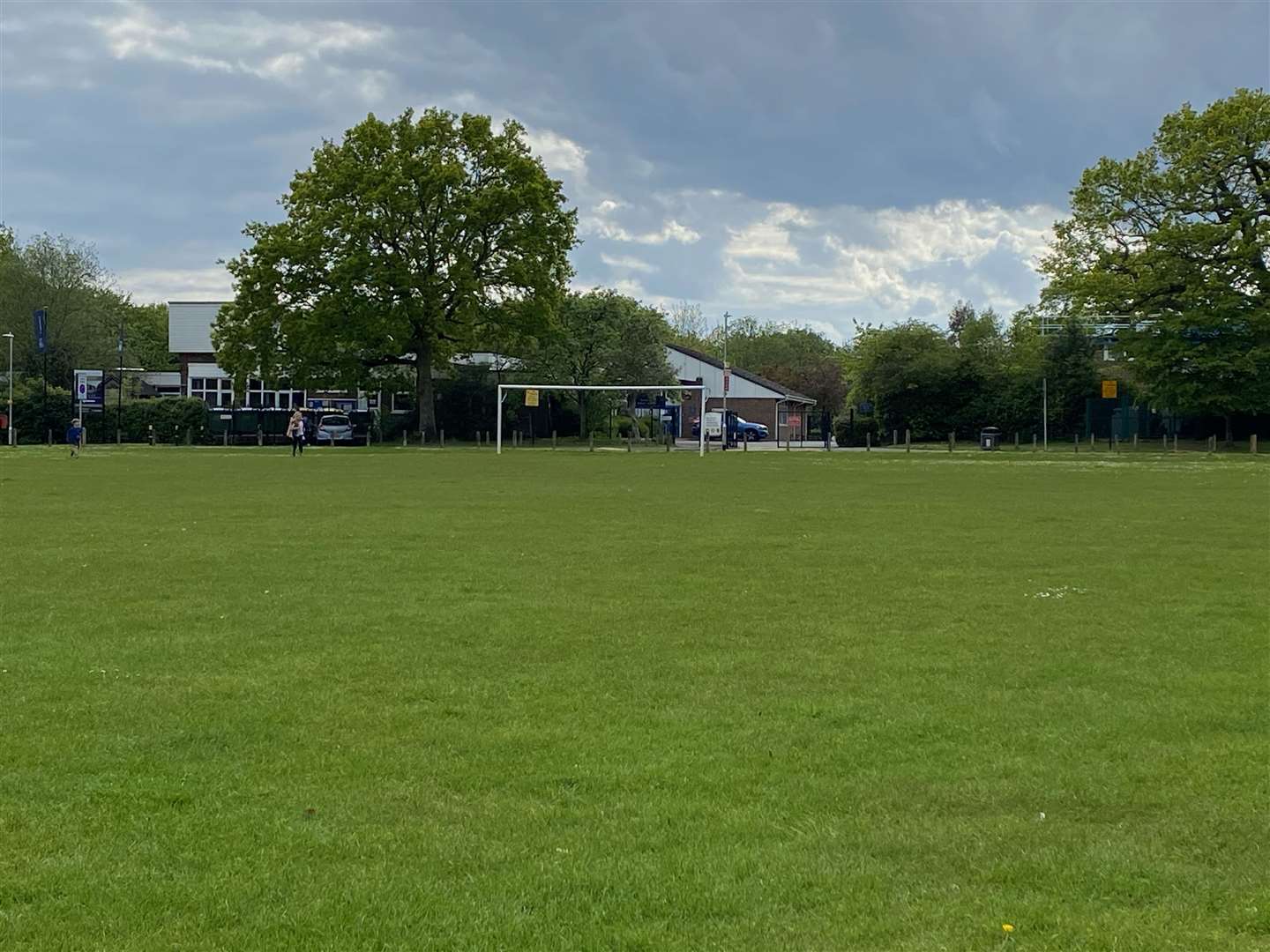 The picture shows the area of football pitch which will be developed on to create a multi-use games area, as well as tennis and netball courts