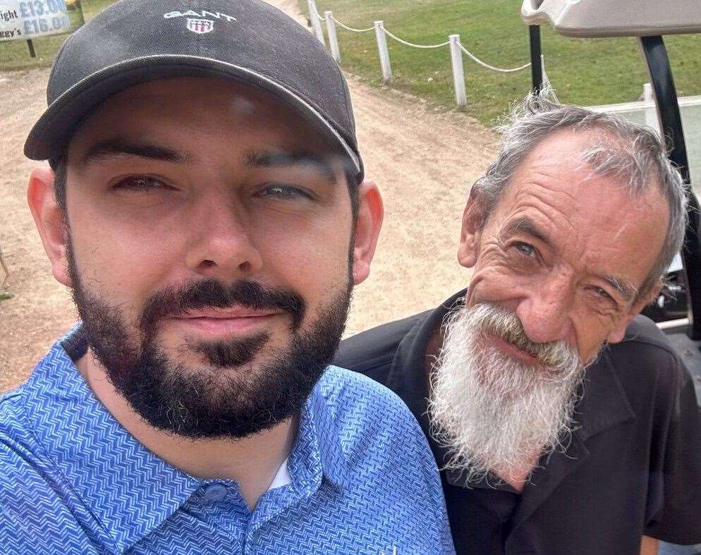 George Woodgate with his father Wayne Woodgate. Picture: George Woodgate