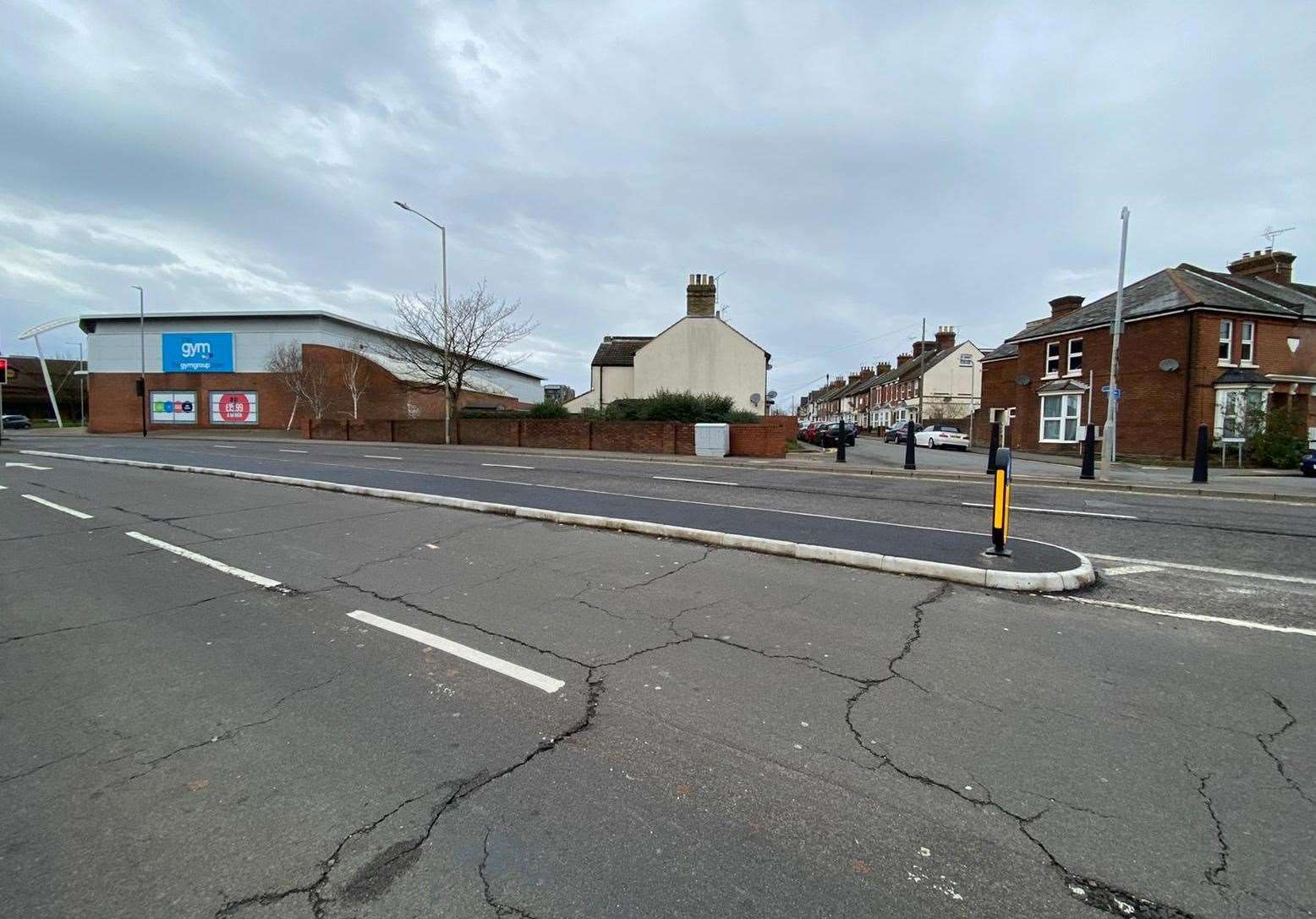 The traffic island next to Kent Avenue has been extended. Pictures: Barry Goodwin