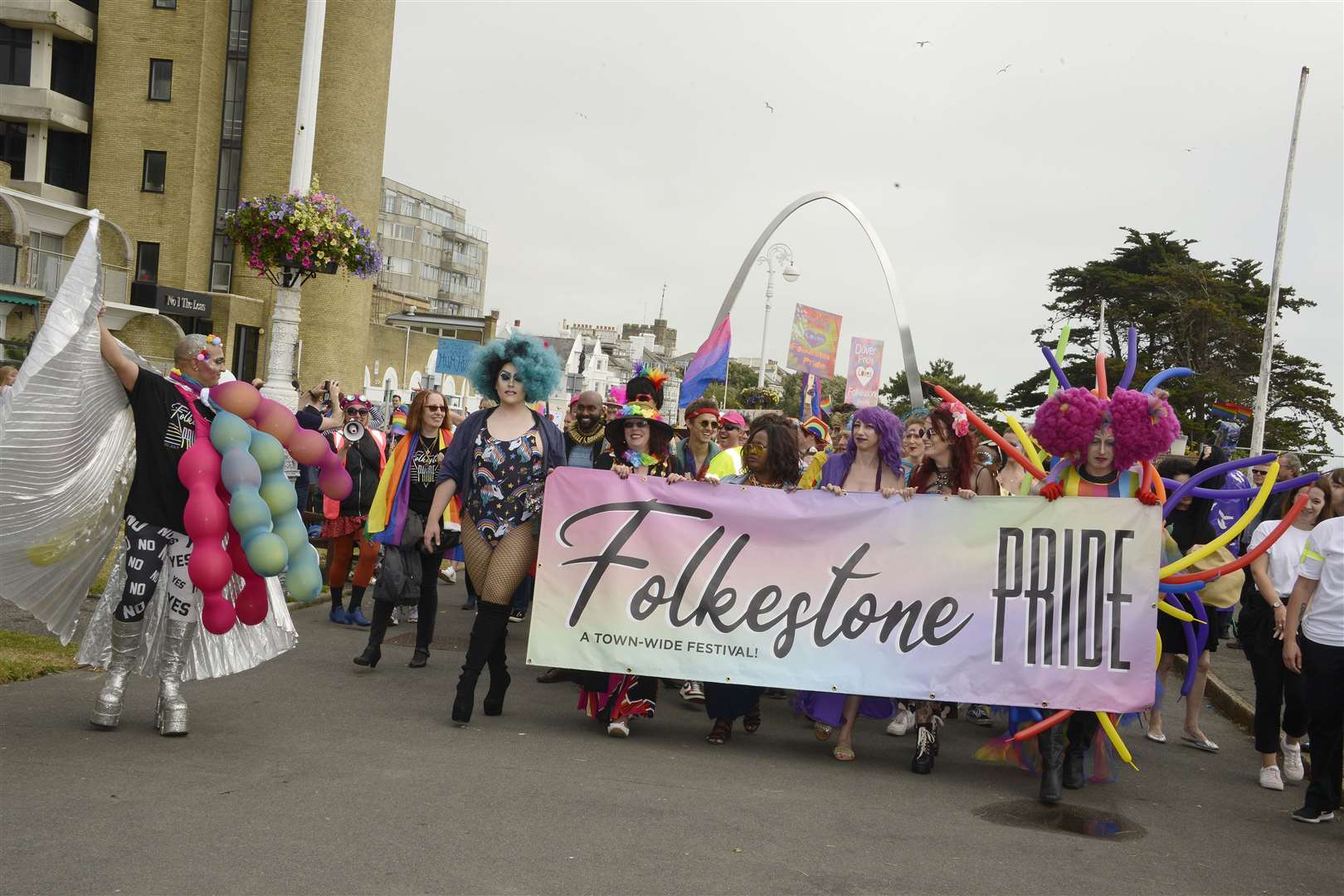 The day kicked off with a colourful parade along the Leas. Picture: Paul Amos