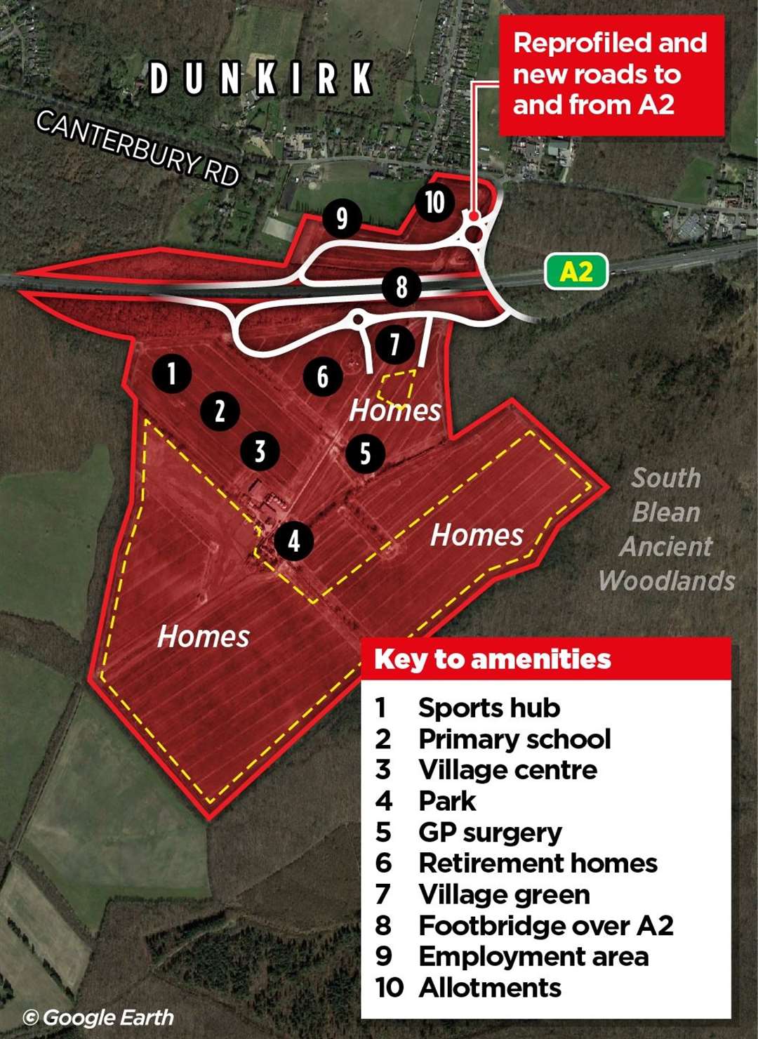 The Winterbourne Fields development is earmarked for land between Faversham and Canterbury