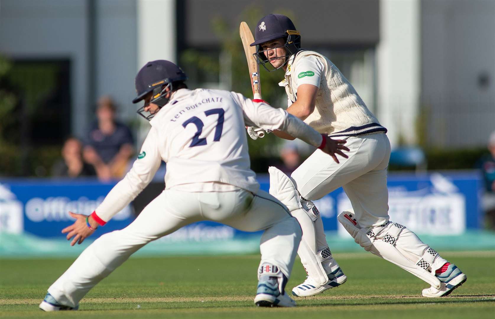 Ollie Robinson scored an unbeaten century in Kent's practice match against Essex in Canterbury earlier this week. Picture: Ady Kerry