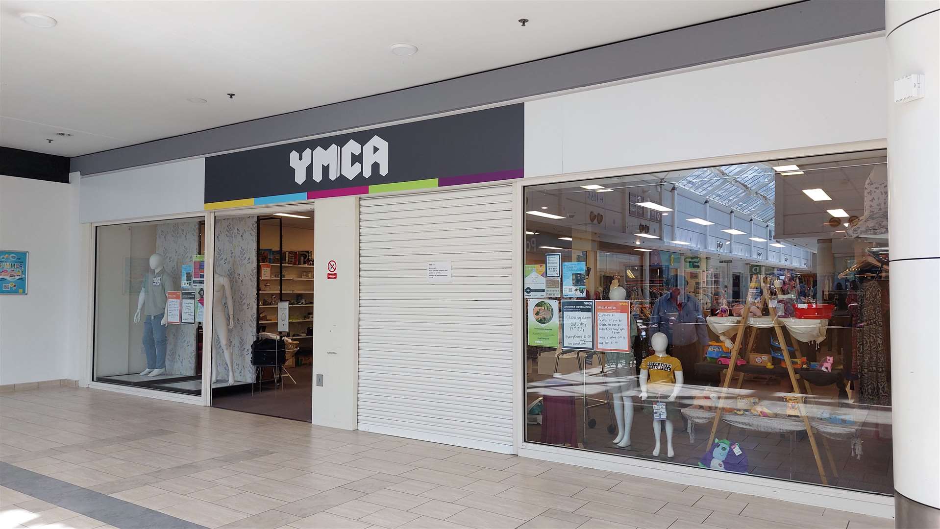 The YMCA charity shop in County Square will close on July 13