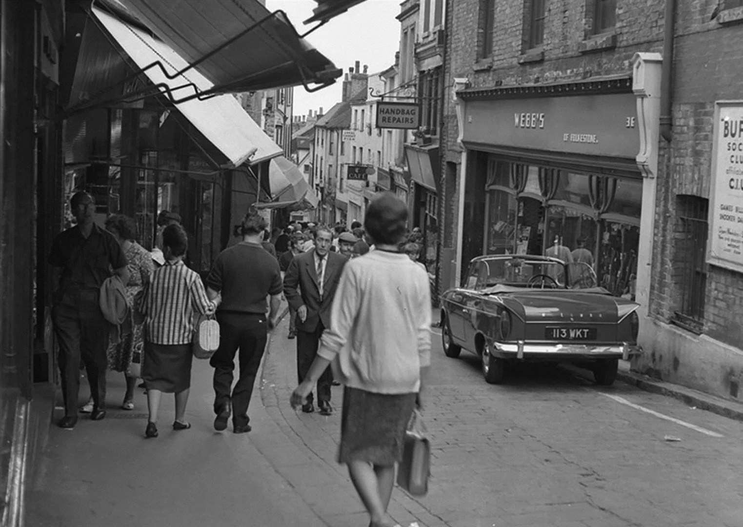 Looking down the High Street from just below The Bayle steps