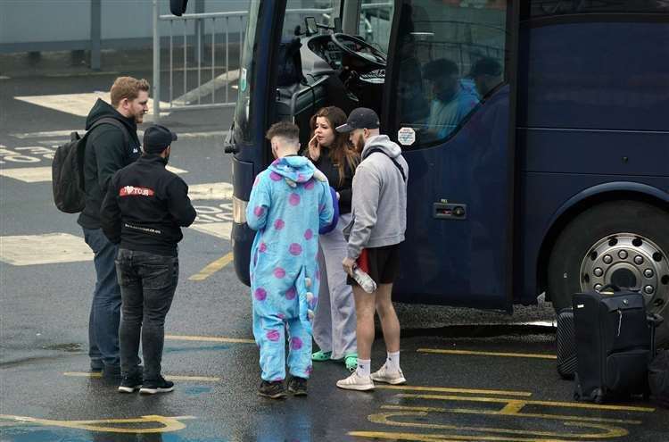 Every passenger has to have their passport checked and stamped by officials. Picture: Gareth Fuller/PA