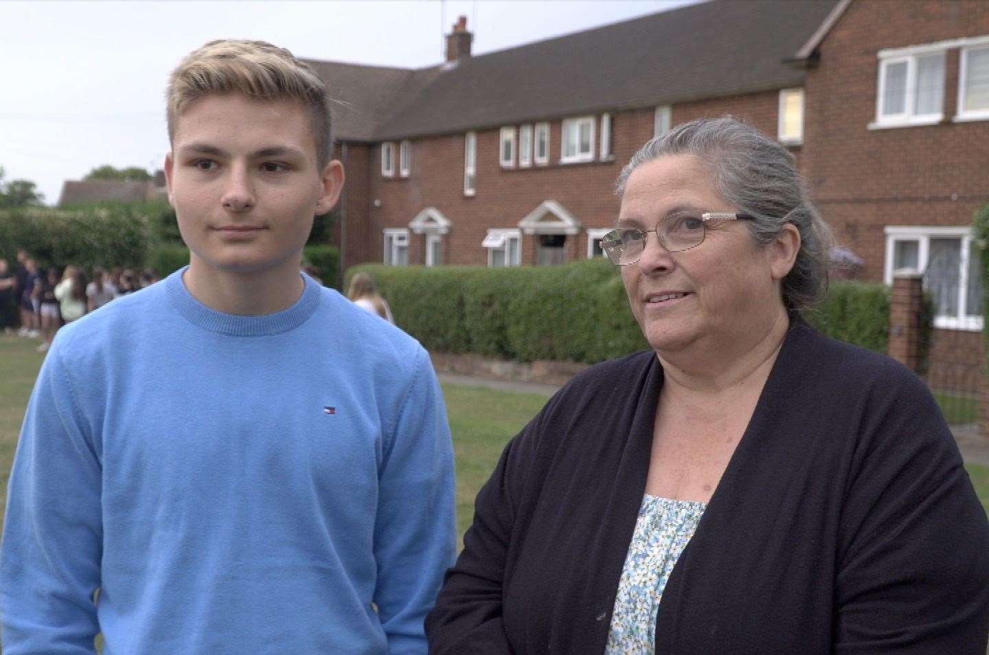 Balloon release organiser Charlie Daily with grandmother Karen Towner