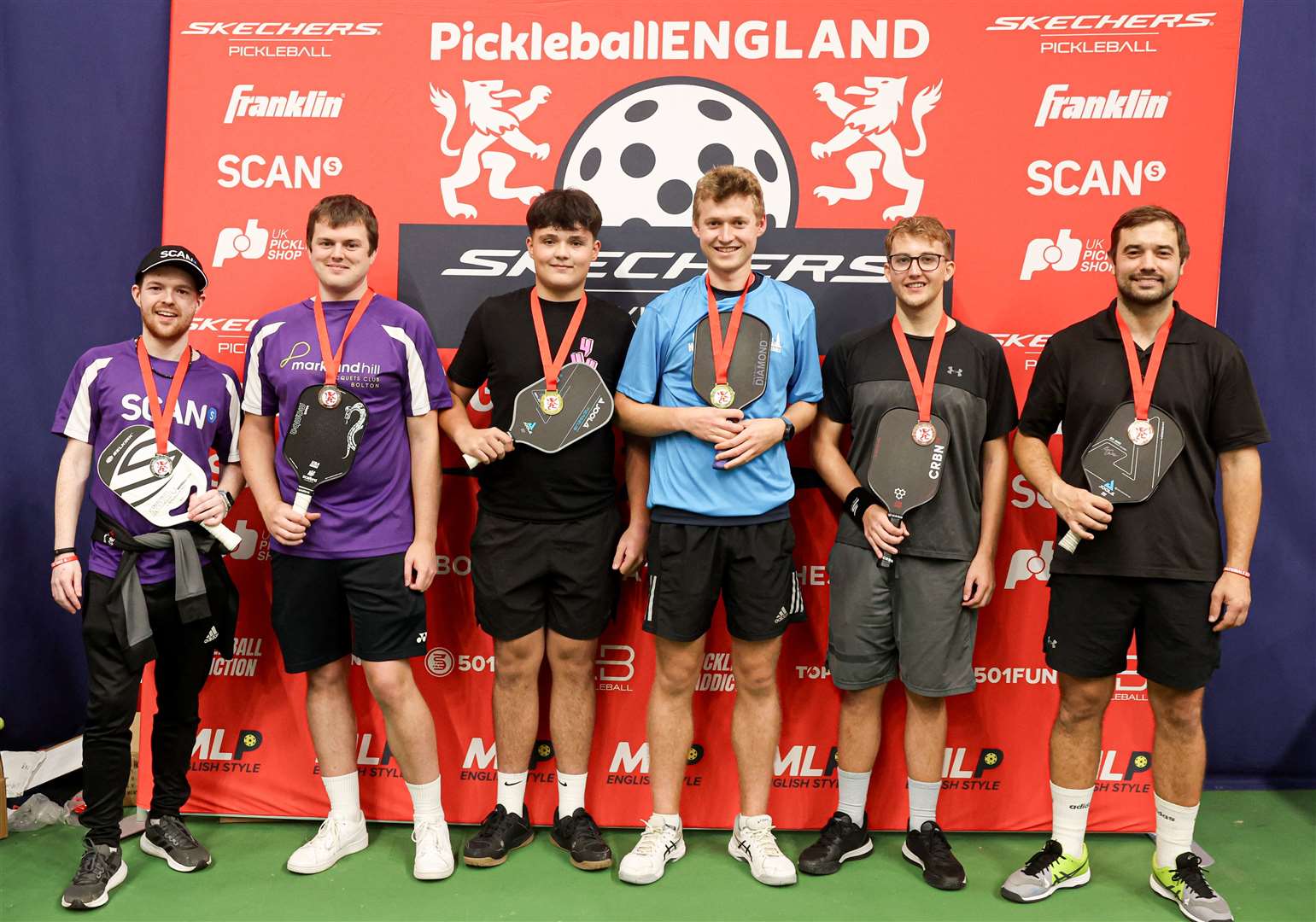 Jake Saxby, second from right, at the English Nationals held at the Bolton Arena. Picture: Paul Currie