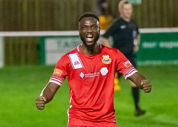 Whitstable striker Kemo Darboe Picture: Les Biggs